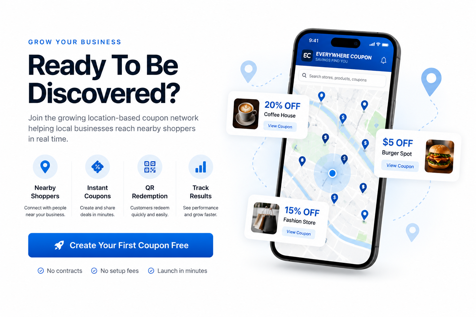 Create a free local business coupon to reach nearby shoppers with Everywhere Coupon